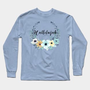 Hallelujah Floral Wreath Long Sleeve T-Shirt